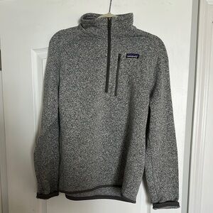 Patagonia Gray Zip Up Sweater with Stand-Up Collar